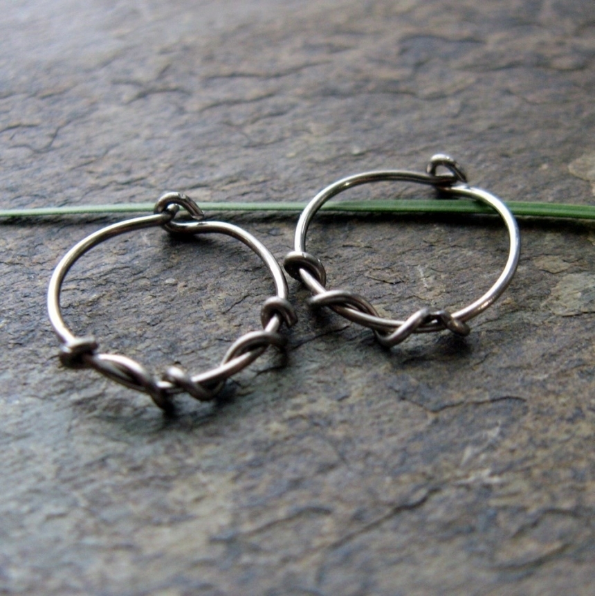 primitive series- custom hoop earrings- handmade by thebeadedlily 20g vine hoops-