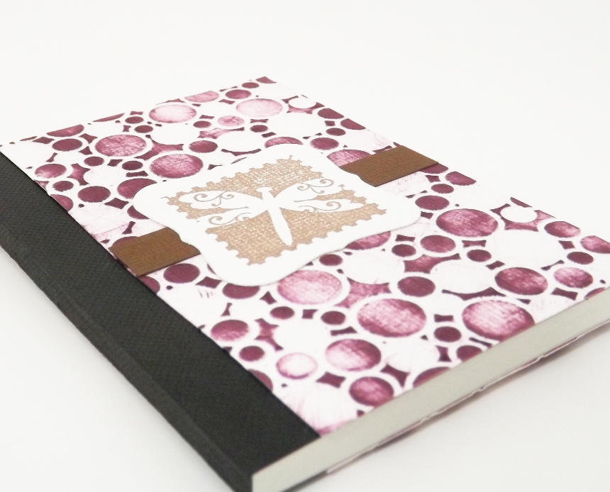 Small Altered Notebook Dragonfly Dots Purple by Fairy Cardmaker