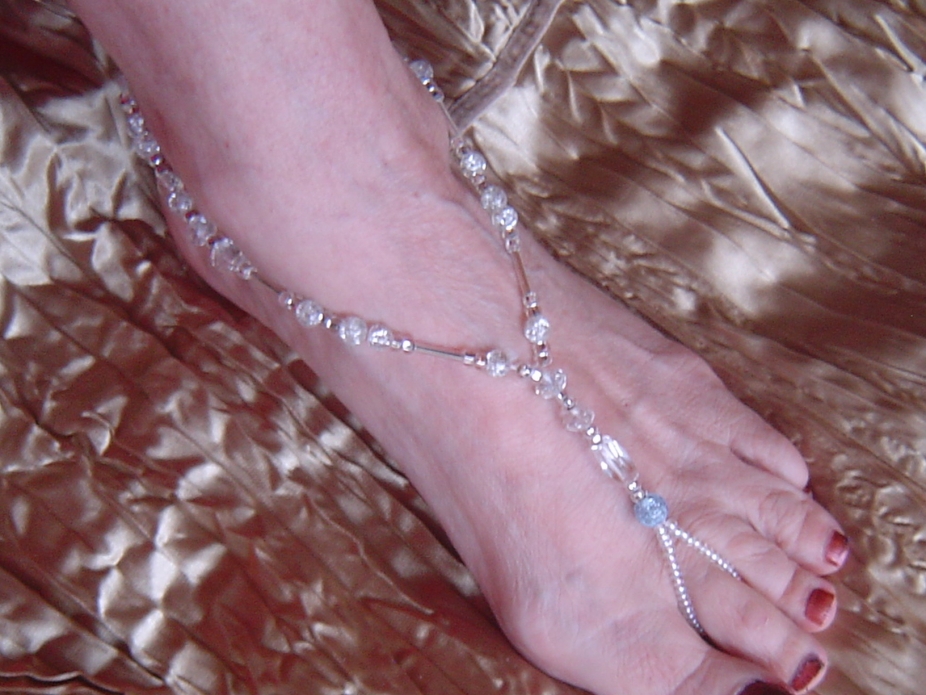 Crystal Dazzle Beach/Destination Wedding Barefoot Sandals (pair