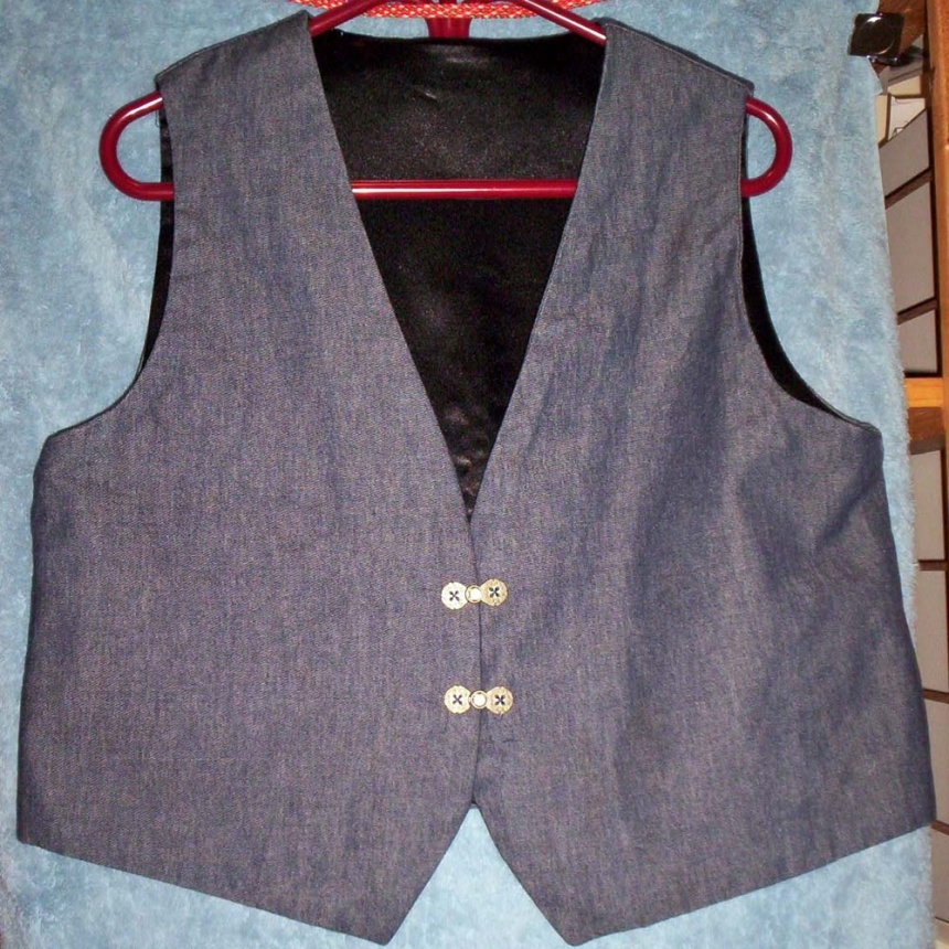 wool lined denim vest