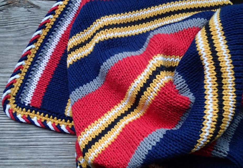 Nautical blanket, READY TO SHIP handmade cotton blanket for boy