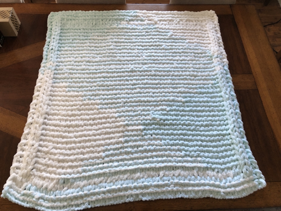 Peppermint and White Baby Blanket by Kuddle Ups by Kimberly
