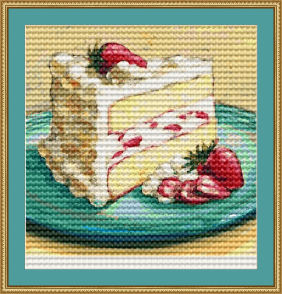 Strawberry Cake Cross Stitch Pattern by Avalon Cross Stitch
