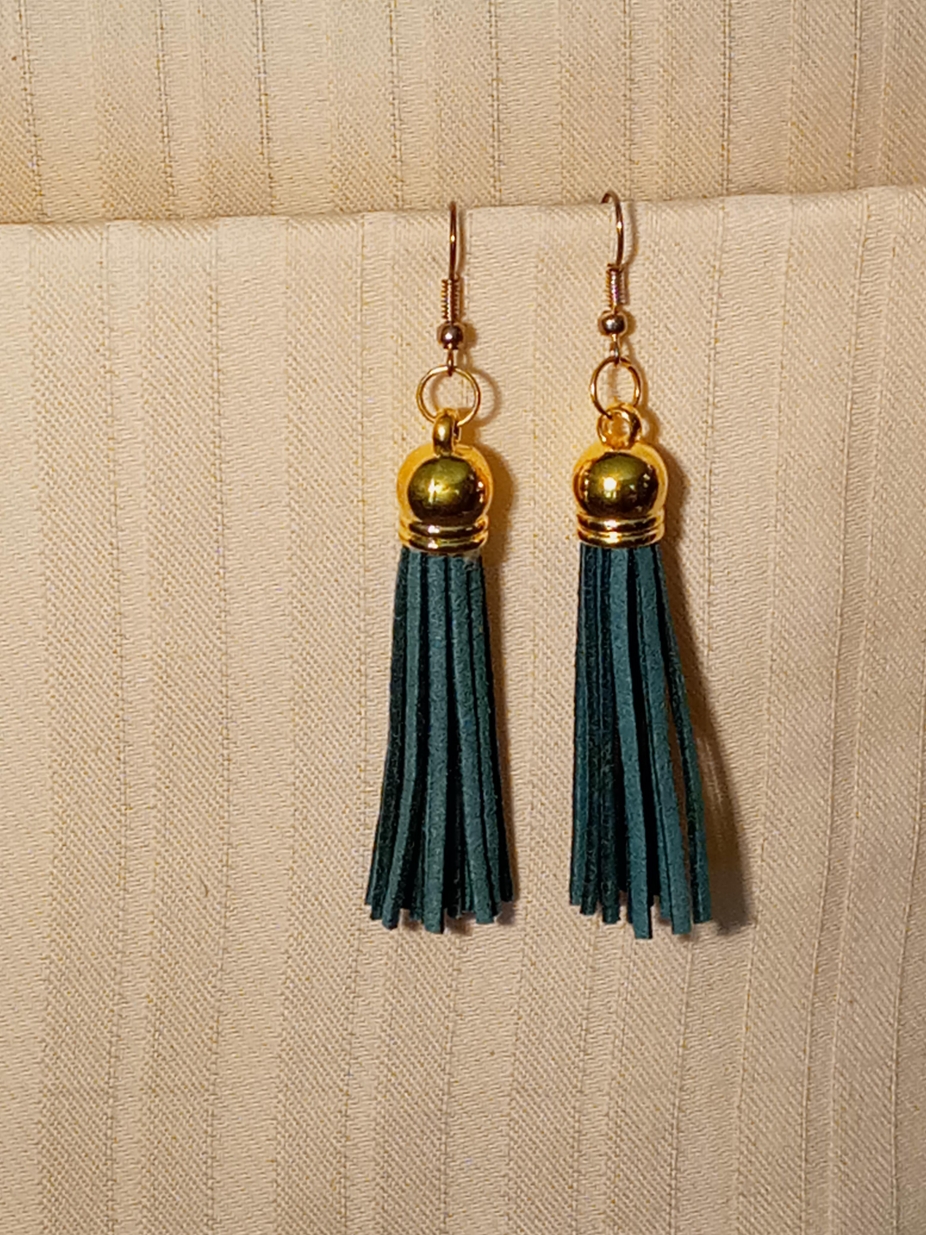 Leather tassel earrings 3 to choose from by 4 Cs an K Crafts