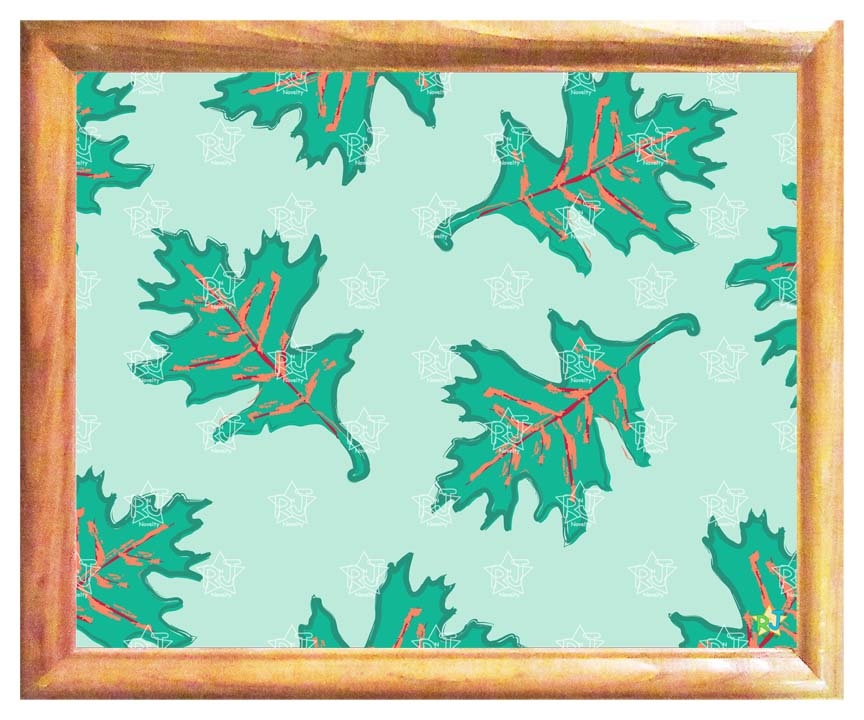 Rnj oakleaf green unframed print by rnj novelty, Digital Art