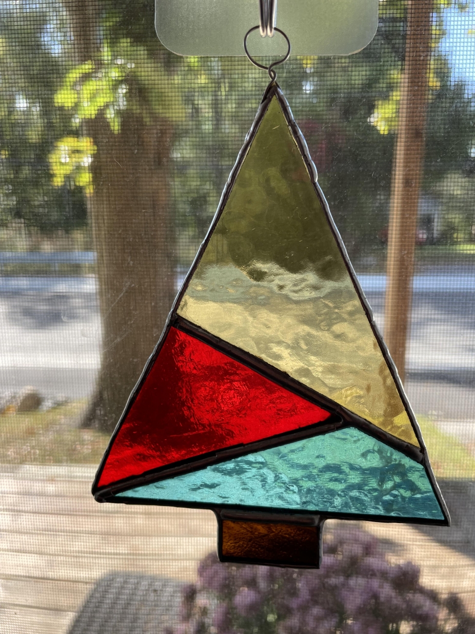 Christmas tree sun catcher by Happy Hippie Glass Creations
