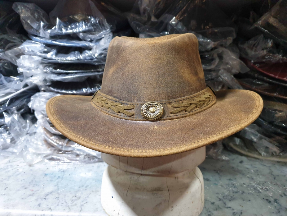 Crazy Horse Waxed Leather Bush Hat by Walletsnhats4u, Hats