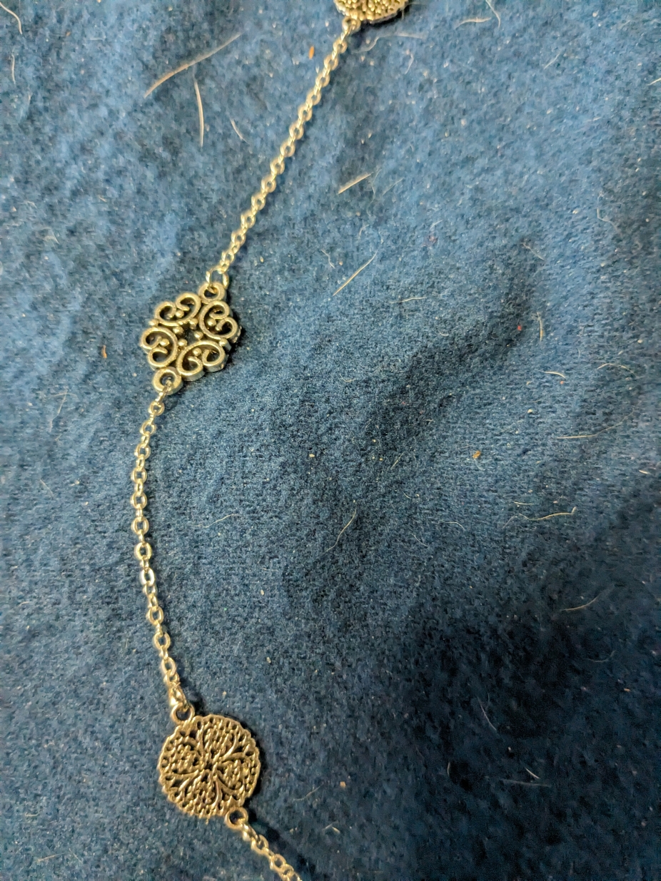 Filigree and circle connectors necklace by Orions Mom, Necklaces