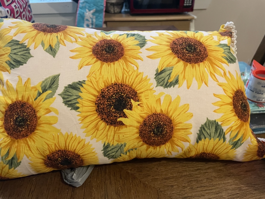 Bright Sunflower Throw Pillow by Claras Quirky Creations, Pillows