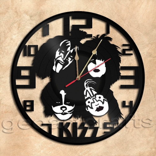 Kiss Band Vinyl Record Clock Free Shipping by vinylrecordclocks