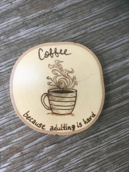 Funny Coffee Coaster, Coffee Table Coasters, Wood Drink Coasters