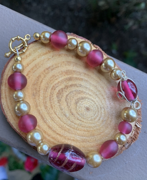 Red and gold bracelet by Spirit Sisters, Bracelets