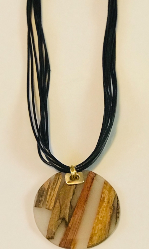 Wood & Resin Necklace by Tranquilitys Designs, Necklaces