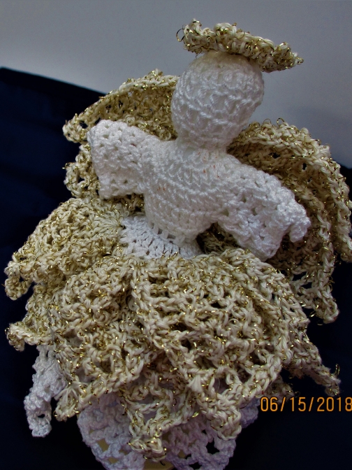 Crocheted Pineapple Design Angel By Peggys Unique Boutique