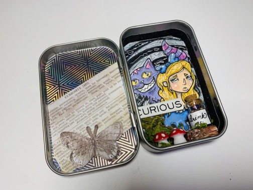 Curious - Miniature Fairytale - Altered Tin by OfPaperandTin