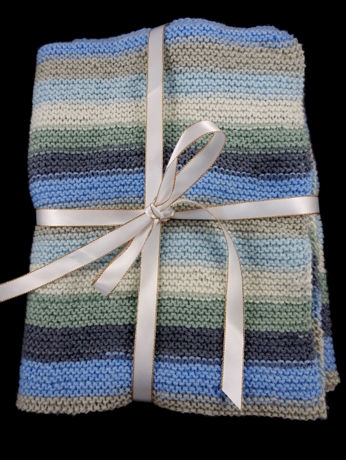 Knitted Random Coloured Baby Blanket Free Shipping