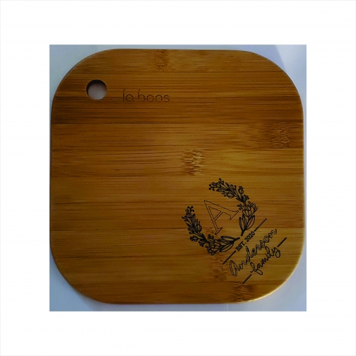 Bamboo Cutting Board Laser Etched With Your Initial & Name