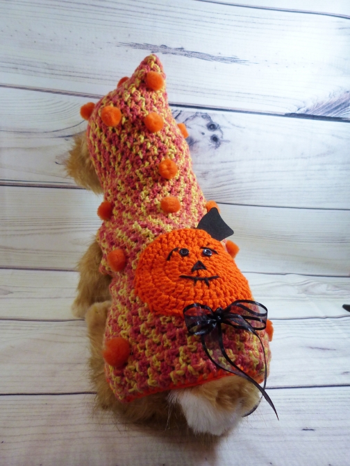 Hand crocheted fancy puppy sweater, Halloween costume, fits small-medium...