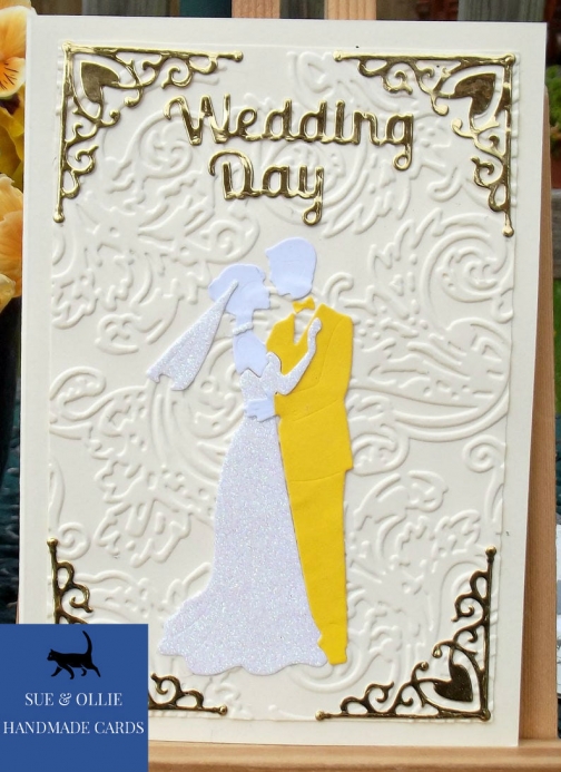 Cream Bride & Groom Wedding Day Card by Sue Ollie Handmade ...