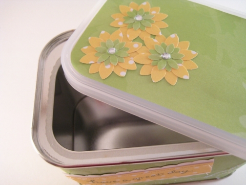 Green And Yellow Gift Tin By OrangeTheory Greeting Cards
