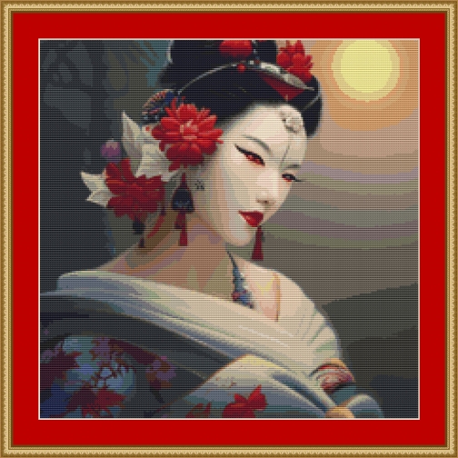 Geisha Cross Stitch Pattern by Avalon Cross Stitch, Needle Craft