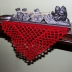 Square-shaped Crochet Red Table/Furniture Decor 