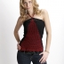 Hand-Crocheted Black & Burgundy Woman's Casual Top