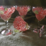 peach l hand painted  hibiscus margaritas