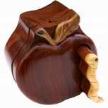 Rosewood Apple & Worm Puzzle Box