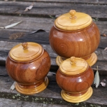 Brazilian Rosewood Kitchen Canister Set