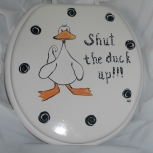 shut the duck up toilet seat