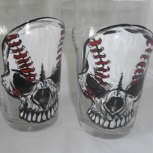 take me out to the ballgame skull lagers set/2