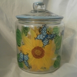 sunflower/butterfly gallon canister