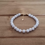 Healing Bracelet - Blue Lace Agate - Hope - Cleansing - Harmony - Protection - Truth - Calming - Gold Filled - 6 mm beads - 7-8 inches