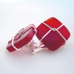 stunning deep red stones paired with sterling silver
