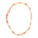 Yellow Gold & Rose Gold Metal Flower Bead Stretch Anklet
