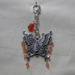 10 Sun Orange swarovski crystals on the butterfly charm