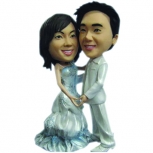 Personalized Wedding Cake Topper of a Rosy Couple