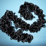 Frilly Black Scarf with Silver Edges