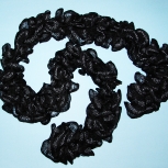 Black with Silver Frilly Scarf 