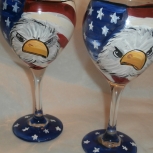 american flag and eagle balloon goblets