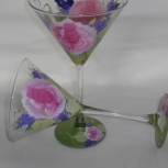 romantic pink rose floral martinis