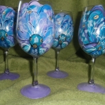 watercolor peacock glasses. s/4