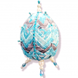 Egg Fabric Quilted Ornament. Egg Ornament. Blue