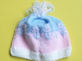 Baby Girl Hand-Knitted Hat (multi-colored)