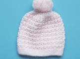 Baby Girl Hand-Knitted Hat (Pink)