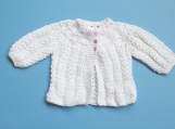Baby Girl Hand-Knitted Jacket (White)