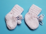 Baby Girl Hand-Knitted Socks/Booties (Pink)