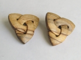 Celtic Knot Earrings, hand-carved in maple