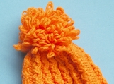 Hand-Knitted Baby Hat (Orange) 